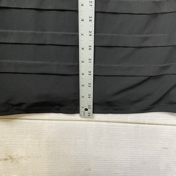 Enfocus Dress Womens 16W Black Gold Sparkly Overlay Stretch Knee Length Coctail - Picture 5 of 9